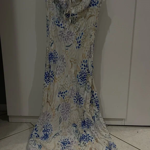 Wilfred Floral Dress with Blue and Purple Hues - Picture 1 of 4